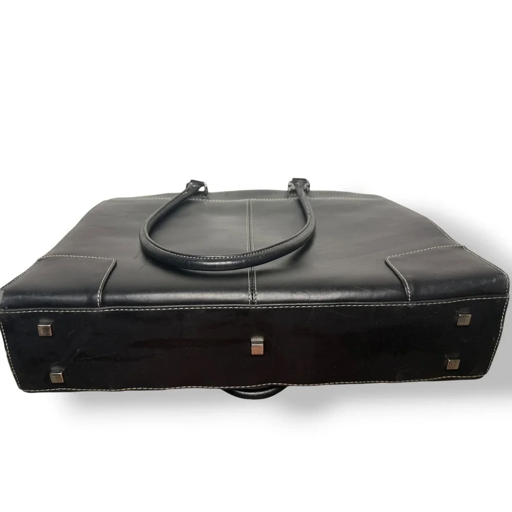 Targus Ladies Deluxe Tote Series Black Leather Laptop Commuter Bag